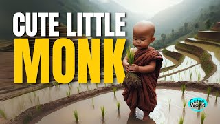 🙏 An Adorable Monk Strolling Through Gardens – Every Moment Feels Like a Fairytale! 🌸✨