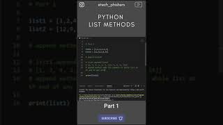 Python List Methods Part 1