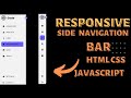 Responsive Side Navigation Bar in HTML CSS  Javascript| Dashboard Side Nav Bar with HTML and CSS