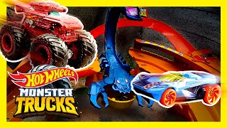 BATTLE IN THE DARK: ROAD RACERS vs. BIG RIGS!⚡️ | Monster Trucks | @HotWheels