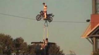 Nerveless Nocks Extreme Motorcycle High Wire Aerial Thrill Show