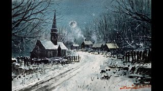 Moonlit Winter Serenity in Watercolour