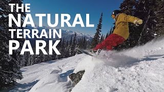 The Natural Terrain Park - Snowboard Jumps, Spins \u0026 Crashes