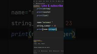 Concatenate strings #shorts #shortsfeed #shortvideo #subscribe #pycharm