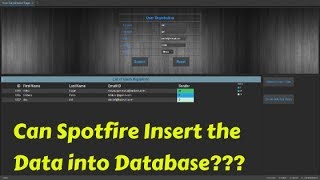 Spotfire Write Back into Database Part 2