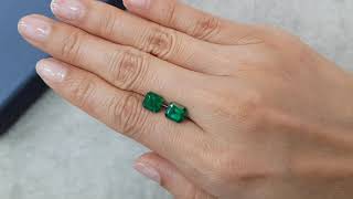 Pair of Colombian Muzo Green emeralds in octagon cut 2.98 ct (5112)