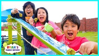 Noodle Challenge with Japanese Bamboo Noodle Slide and Trip to Japan for Family Fun Vacation