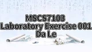 Le, Da - Laboratory Exercise 001