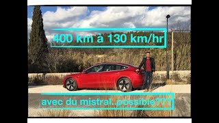 Test réel d'autonomie 1bis ! Sur autoroute avec le Mistral en Tesla Model 3