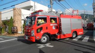 静岡市消防局 瀬名消防隊【瀬名1】建物火災現場引き上げ