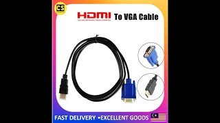 HDMI to VGA D-SUB Male Video Adapter Cable HDTV PC Computer Monitor Shopee Malaysia 10.10 Seller