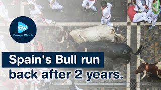 Spanish Bull run returns after 2 years | Crowds gather | chupinazo