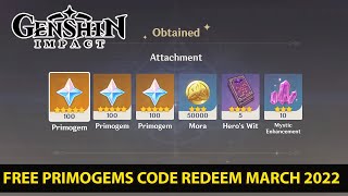 Genshin Impact - FREE PRIMOGEMS CODES MARCH 2022 (Hurry Up Redeem Now Before These Code Expire)