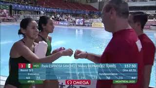 Paola Espinosa y Melany Hernández, medalla de plata en trampolín 3m. sincronizados