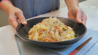 몸에 좋다는 양배추, 이 메뉴로 쉽고 맛나게 반통 순삭하실 수 있어요 |  양배추 잡채 | Cabbage japchae