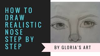 How to draw realistic nose step by step