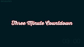 3 Minutes - Text Progress Bar - Countdown Timer with Alarm & Chapters - Red & Blue