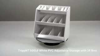 TrippNT 50018 White PVC Adjustable Storage with 16 Bins