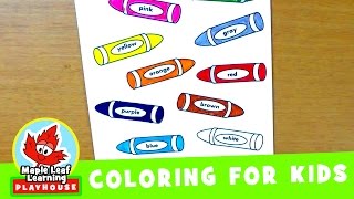 Crayons Coloring Page for Kids | Maple Leaf Learning Playhouse