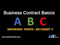 Business Contract Basics - Important Points to Remember When Putting Together a Contract