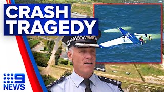 Four dead after light aircraft crashes in water at Redcliffe, Queensland | 9 News Australia