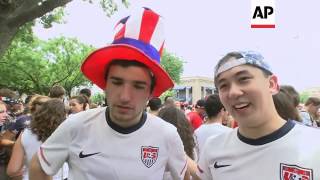 World Cup fans pack Dupont Circle in Washington, DC to watch Team USA take on Germany and advance to