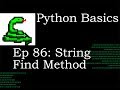 Python Basics String Find Method