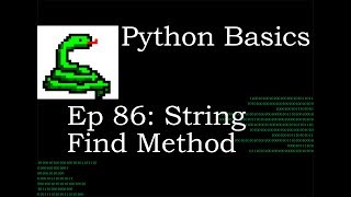 Python Basics String Find Method