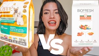 Comparei minhas rações preferidas| Qual é melhor? Biofresh vs Canne