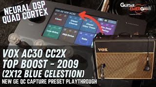 Neural DSP Quad Cortex New Capture Preset - 2009 VOX AC30 CC2X Top Boost 2x12 Blue Celestion