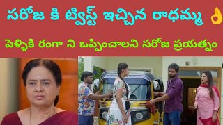 రంగా ని ఎలా అయినా పెళ్లి కి ఒప్పించాలి అని సరోజ, సూపర్ ట్విస్ట్ ఇచ్చిన రాధమ్మ