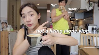 VLOG | 短暫的非獨居生活🌼/兩人一狗的週末小約會🐶/難得做兩人份早餐,  酪梨番茄三明治🥑🍅/最近入手的可愛衣服們☀️/男友肩寬首次公開(沒人想知道)☺️