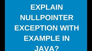 What is NullpointerException in java?