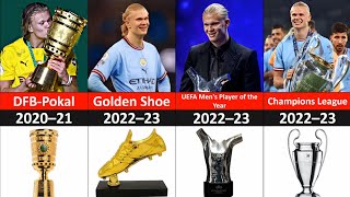 list of erling haaland career all trophies & awards 2023