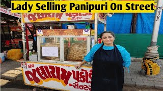 Hardworking Gujrati Lady Selling Panipuri | Super woman - Ahmedabad Street Food #ahmedabadstreetfood