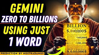 Nostradamus says Gemini Will Be Rich, From Zero To Billions After Repeating One Word For 12 days.