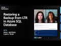 SQL Insider Series: Restoring a backup from LTR in Azure SQL DB | Data Exposed