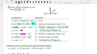 2.5 Segment and Angle Proofs More Examples