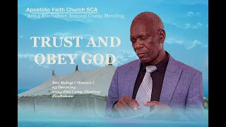 Rev Baloyi. Trust and obey God. 23/12/2024. Apostolic Faith Church SCA