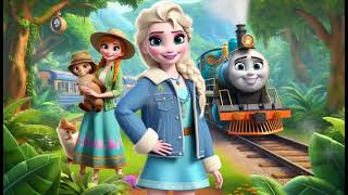 Elsa and Anna’s Jungle Safari Adventure Part 1 | Exploring Wild Animals and All Aboard the Train!