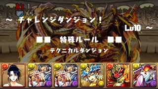 【パズドラ】 第44回チャレンジダンジョン Lv10 半減アマテラスPT 【ソロ／無継承／サブ無課金編成】