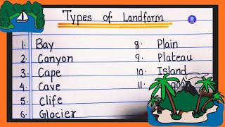 Types of landform | Landform names| Landforms of the world| landforms of the earth