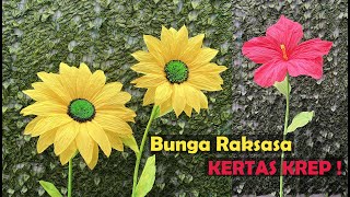 Membuat bunga jumbo / bunga raksasa dari kertas krep lokal ! | How to make giant flower crepe paper