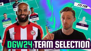 FPL DOUBLE GW24 TEAM SELECTION I 2 TRANSFERS \u0026 TC ACTIVE 🚀 I Fantasy Premier League 24/25