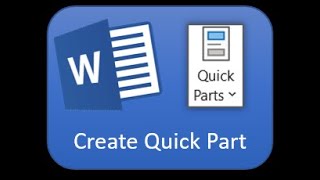 Word - Create Quick Part