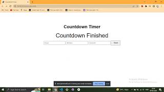 JavaScript Countdown Timer Project with User-Set Timer.
