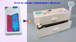 DIY How to make miniature drawer from cellphone box