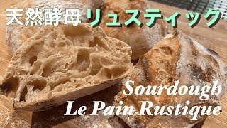 (SUB)天然酵母リュスティック こねないフランスパン レーズン自家製酵母ストレート法・ Sourdough No Knead Artisan Bread With Fruit Yeast Water