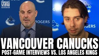 Rick Tocchet \u0026 Quinn Hughes Respond to Canucks vs. LA Kings, JT Miller + Thatcher Demko Struggles