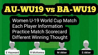 AU-WU19 Vs BA-WU19 Dream11 | U19 Women's Match Dream11